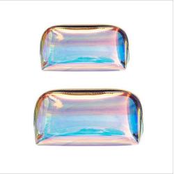 Gelory Fashion Holographic Clear PVC Makeup Pouch Waterproof Glitter Laser Shell TPU Cosmetic Bag
