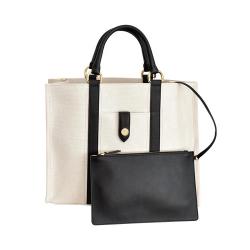 Custom Printed Logo Handbags Wholesale Handbag Set Tote Bags and Purse Black And White Handbag Set