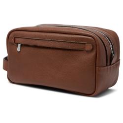 High quality Leather toiletry bag customized with logo genuine leather men's cosmetic bag