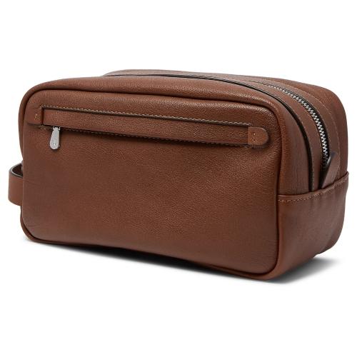 High quality Leather toiletry bag customized with logo genuine leather men's cosmetic bag