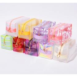 New Clear Polka Dot Shiny Holographic Pouch Ladies Jelly Bag Portable Make Up Pouch Organizer Laser Cosmetic Bag