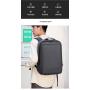 Men's Wholesale Expansion Backpack Commute Fashion Computer Bag Waterproof Solid Color Business Laptop Bags