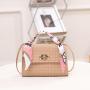 2024 Women's Fashionable Single-Handle Handbag Portable Mobile Phone Check Silk Towel Shoulder Girls Sling Bag