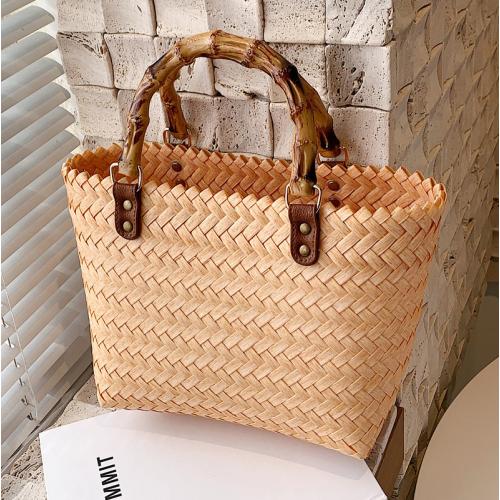 2023 Fashionable Summer Women's Bag New Style Winding Flow Weaving Large Capacity Bucket Bag Simple Straw Woven Women's Handbag