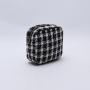 Keymay New NO MOQ Multi Colors Black Large Makeup Bag Plaid Pattern Cosmetic Organizer for Women Girls Cloth Pouch with Zipper