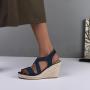 Fashion Fancy Female Chunky Footwear Woman Ultra Platform Wedge High Heels Espadrilles Sandals For Women And Ladies