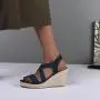 Fashion Fancy Female Chunky Footwear Woman Ultra Platform Wedge High Heels Espadrilles Sandals For Women And Ladies