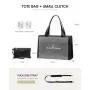 LOVEVOOK Custom 15.6 in Fashion Leather Computer Bag Briefcase Travel Office Ladies Handbag for Work Tote 2pcs/set Laptop Bag