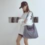Corduroy women's bag new artistic embroidery letter tote bag retro college style shoulder