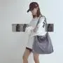 Corduroy women's bag new artistic embroidery letter tote bag retro college style shoulder