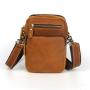 Men's leather vertical crossbody bag Crazy Horse retro bag