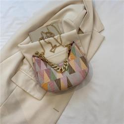 Crocodile Stripe Wholesale Women Handbags Metal Chain Handbag Factory Rainbow Designer Shoulder Bags