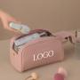 Custom Logo Multifunction Pu Toiletry Kit Portable Wash Travel PU Leather Storage Makeup Cosmetic Bags