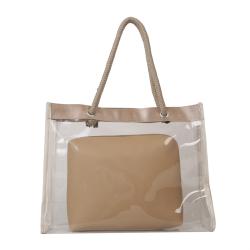 Hot selling  Women Clear Jelly Tote Beach Crossbody Transparent Messenger custom clear Shoulder Bag Handbag