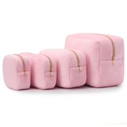 2021 New Style stock No MOQ Terry Pouch Bag Fashion Cosmetic Makeup Pouch Large Capacity