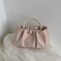 Custom design New Arrival Mini Solid Color Small Cloud Bag Pearl handle Portable Hand Bag Luxury Fashion HandBag For Ladies
