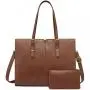 LOVEVOOK vintage 15.6 In Waterproof PU Leather Laptop Tote Bag Fashion Lady Computer Bags for Women Business Office briefcase
