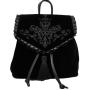 Hot Sale dark style velvet embroidery backpack custom punk drawstring tassel Backpack