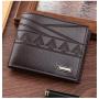 Men's short wallet, money clip, fashionable embossed horizontal soft leather wallet, large capacity and multi-card slot wallet