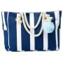 Gelory High Quality Durable Canvas Summer Beach Handbag Large Capacity Canvas Striped Women Girls Shoulder Tote Bag