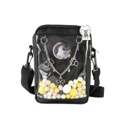 2021 designer crossbody ita bag insert custom clear pvc small ita bag with pin display