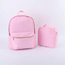 Keymay Hot Sale Back to School Series 3 Set Candy Color pencil Case Nylon Lunch Bag Book Bag Cute Girls Backpack Kids School Bag