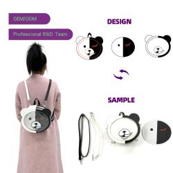 Ita cute bear shape Bag Manufacturer with Printing Insert Custom Private Cartoon Animal Ita Backpack Pin Display Bag