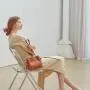 Custom Full Stamped Logo Pu Vegan Leather Shoulder Bag Women's Bucket Bags OEM ODM Factory Price Lady Sling Bags
