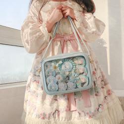 Low Moq Custom Ita Bag With Clear Window Pu Leather Ita Bag Insert For Pin Display