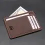 Designer crazy horse real leather slim credit card holder wallet rfid blocking id card front pocket wallet