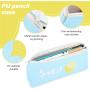 Gelory Lovely Stationery Bag Portable Small PU Leather Pencil Case Student Pencil Bag With Zipper