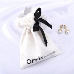 Custom Logo Printing Single String Cotton Flannel Gift Cosmetic Storage Bag Drawstring Dust Flannel Jewelry Pouch