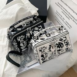 Retro women's bags 2023 summer fashion crocodile small round bag shoulder messenger handbags
