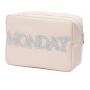 Personalised Custom Letter Logo Diy Nylon Zipper Cosmetic Bag Pouch Large Capacity Travel Toiletry Makeup Bag