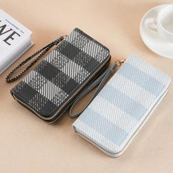 New Fashion Solid Color Double Zipper Handheld Wallet