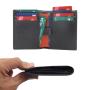 Custom mens slim wallet genuine leather bifold wallet rfid blocking wallet for men