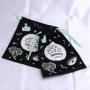 Custom Full Printed Black Canvas Fabric Gift Pouch Drawstring Organic Books Toys Packing Dust Cotton Bag