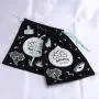 Custom Full Printed Black Canvas Fabric Gift Pouch Drawstring Organic Books Toys Packing Dust Cotton Bag