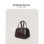 Trendy Design Advanced Handbag PU luxury simple dinner bag Retro Style Square Hand bag for Women