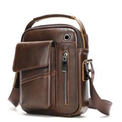 ZF137 New Fashion Leather Shoulder Bag Men Business Crossbody Bag Retro Leisure Head Layer Cowhide Bag Wearable