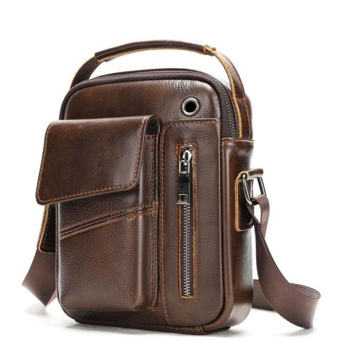 ZF137 New Fashion Leather Shoulder Bag Men Business Crossbody Bag Retro Leisure Head Layer Cowhide Bag Wearable