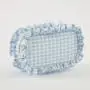 Women Designer Wholesale Custom Logo Weekly Ideas Spring Portable Gingham Cosmetic Pouch Toiletry Bag Ruffle Cosmetic Bag