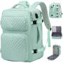 Custom Portable School Work Daypack With External USB Port Fits 15.6"/17.3" Computer Quilted Laptop Backpack For Women