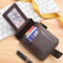 ZF220 Men Wallet Short Retro Fashion Zip Bag Multi-card Position Large Capacity Pop Card Bag Daily Carry PU Leather