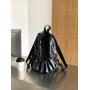 2023 new large-capacity silver backpack   Simple fashion shoulder bag PU pleated backpack for girls
