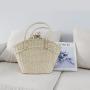 New straw woven women's portable beach bag sac main femm sac
