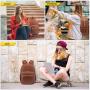 LOVEVOOK 2pcs Sets Waterproof Custom luxury vegan faux PU Laptop Bag Men Fashion Backpack Cute Travel Backpacks Purse for Women