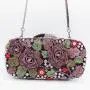 Multicolour rhinestone purse wedding party bridal elegant clutch bags hollow metal crystal flower evening bags luxury