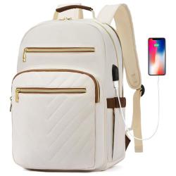 Custom Laptop Backpack Quilted Backpack College School Daypack with USB Port Waterproof Travel Backpack Women