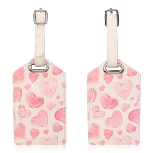 OEM Custom LOGO Printed Name Logo Soft PU Leather Luggage Tag Label Bag Pendant Handbag Portable Travel Name ID Address Tag